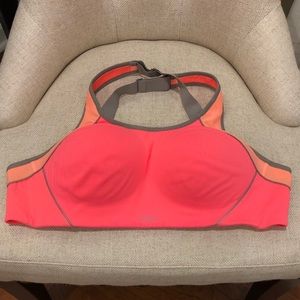 VSX 36C Victoria Secret Sports Bra Coral Pink Grey